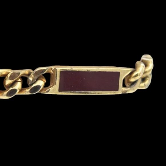 Avon Red Enamel & Gold Tone Link Bracelet - Picture 4 of 5